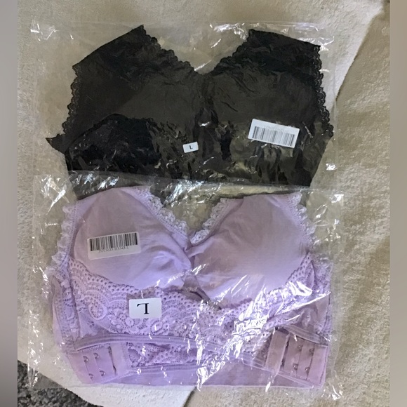 NEW 2pk Women Sports Bra Seamless Front Cross Side Attmnt Wireless Workout Yoga - Picture 5 of 12